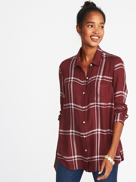 Relaxed Classic Soft-Brushed Twill Shirt for Women | Old Navy