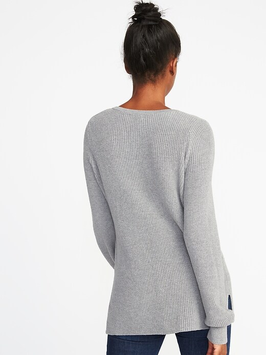Image number 2 showing, Lace-Up Sweater for Women
