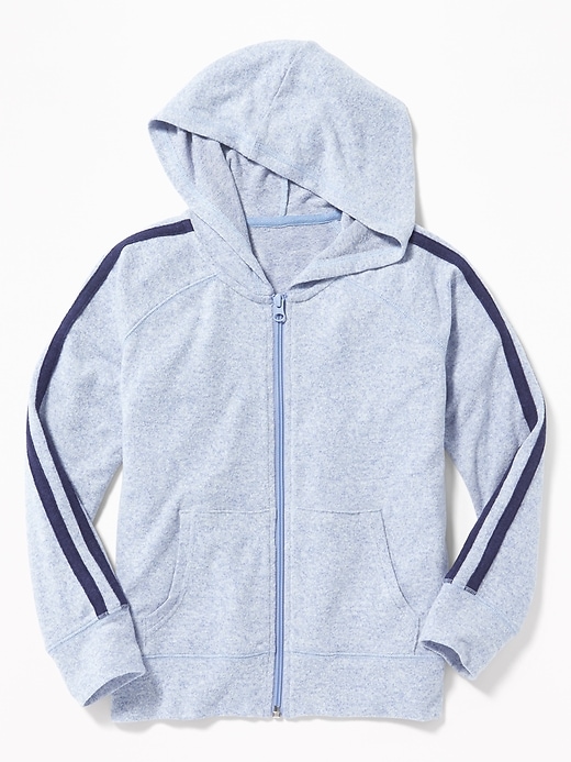 View large product image 1 of 1. Relaxed Plush-Knit Zip Hoodie for Girls