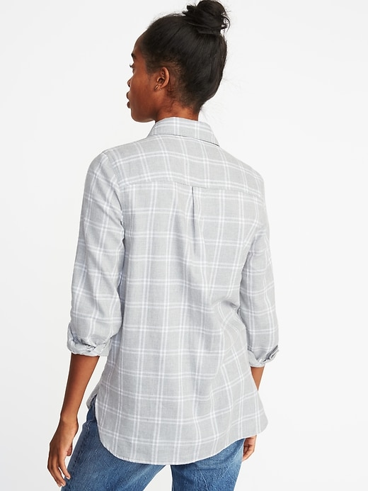 Image number 2 showing, Relaxed Plaid Twill Classic Shirt for Women