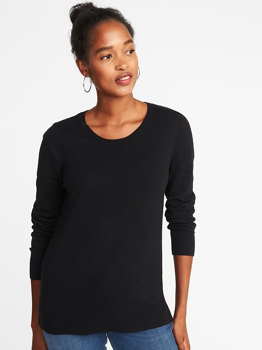 Image number 1 showing, Classic Crew-Neck Sweater for Women