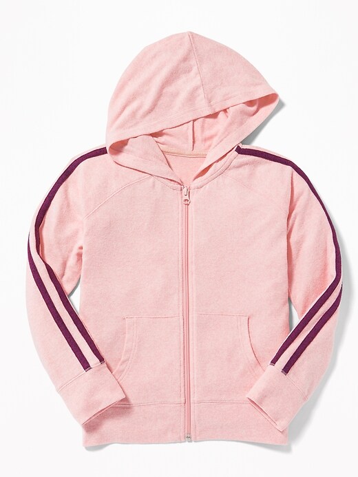 View large product image 1 of 2. Relaxed Plush-Knit Zip Hoodie for Girls