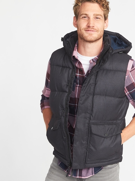 View large product image 1 of 1. Detachable-Hood Frost-Free Puffer Vest