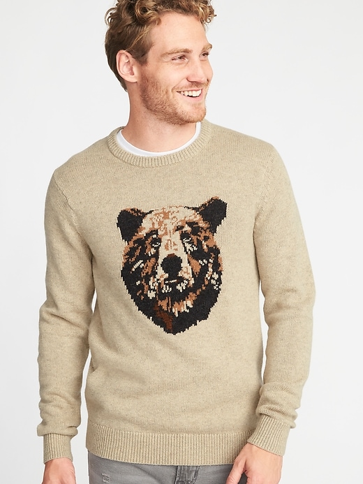 Image number 1 showing, Graphic Crew-Neck Sweater