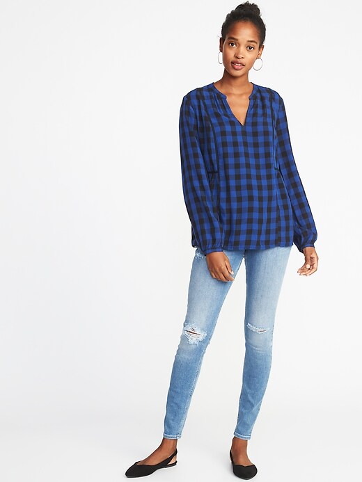 Image number 3 showing, Checked Swing Blouse for Women