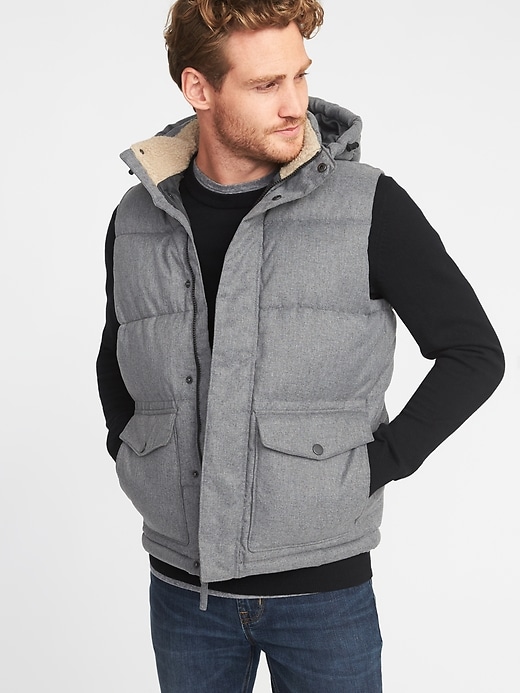Image number 1 showing, Detachable-Hood Frost-Free Puffer Vest
