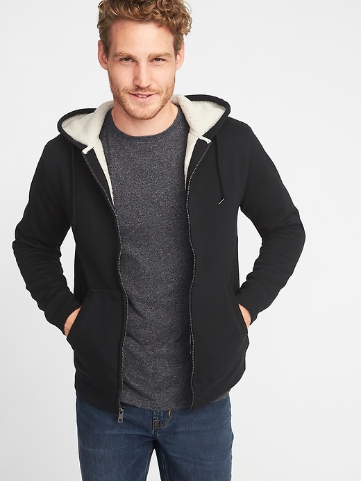 Image number 1 showing, Classic Sherpa-Lined Full-Zip Hoodie