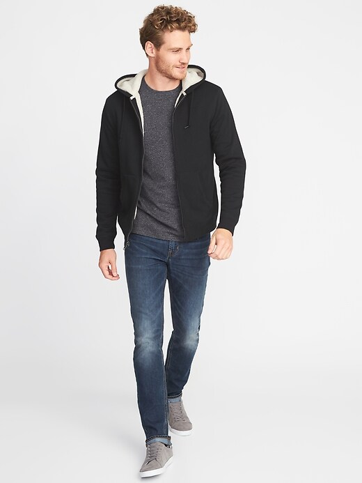 Image number 3 showing, Classic Sherpa-Lined Full-Zip Hoodie
