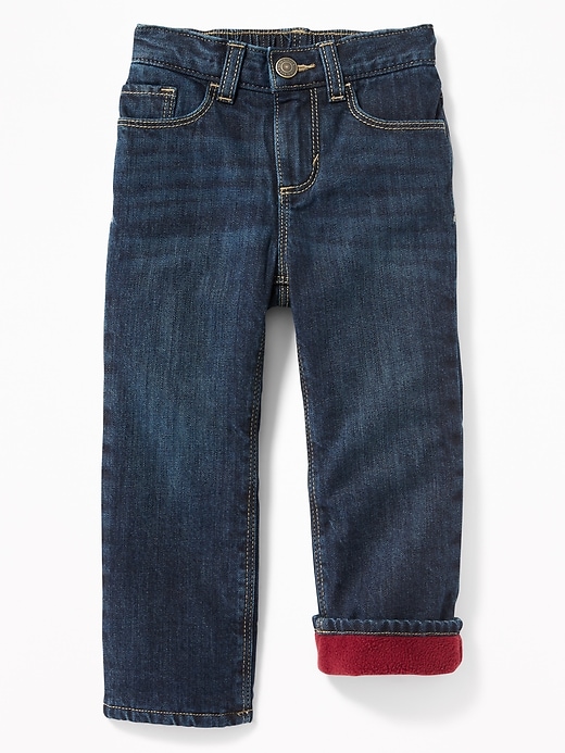 View large product image 1 of 1. Micro Performance Fleece-Lined Straight Jeans for Toddler Boys