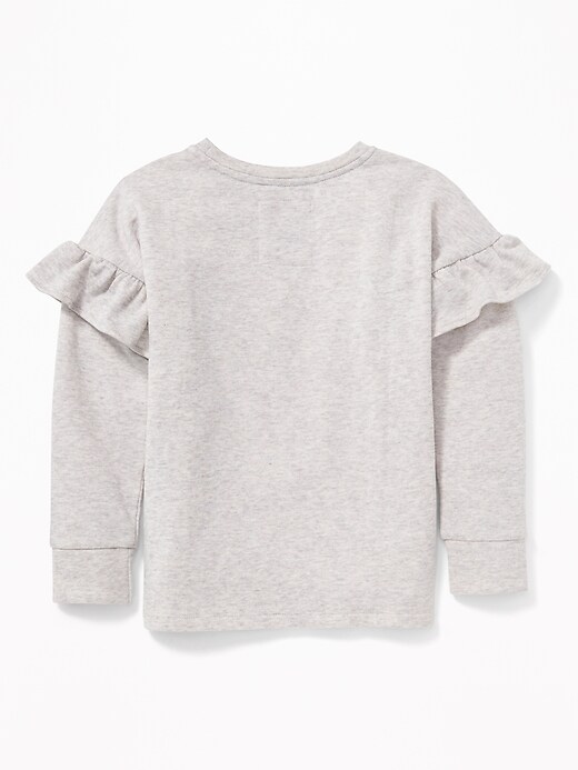 View large product image 2 of 2. Disney&#169 Mickey Mouse Ruffle-Trim Fleece Sweatshirt for Girls