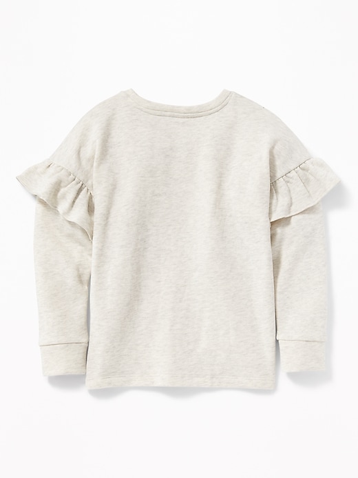 View large product image 2 of 2. Relaxed Ruffle-Trim Sweater for Girls