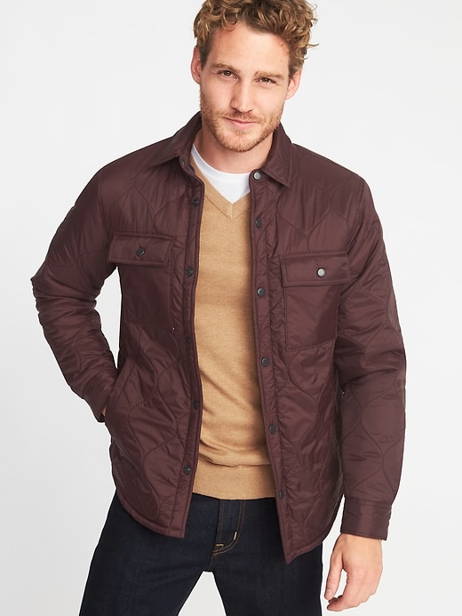 View large product image 1 of 1. Quilted Water-Resistant Shirt Jacket