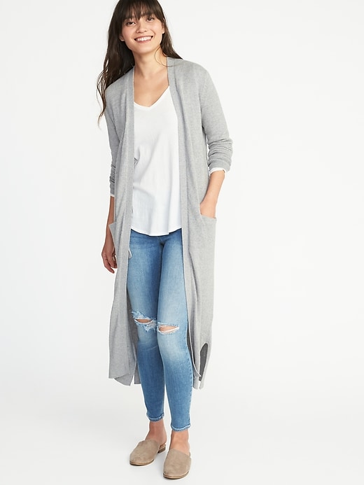 Image number 1 showing, Super-Long Open-Front Duster for Women