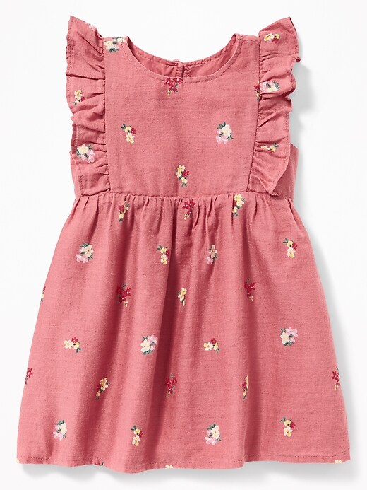 View large product image 1 of 1. Ruffle-Trim Crepe Dress for Baby