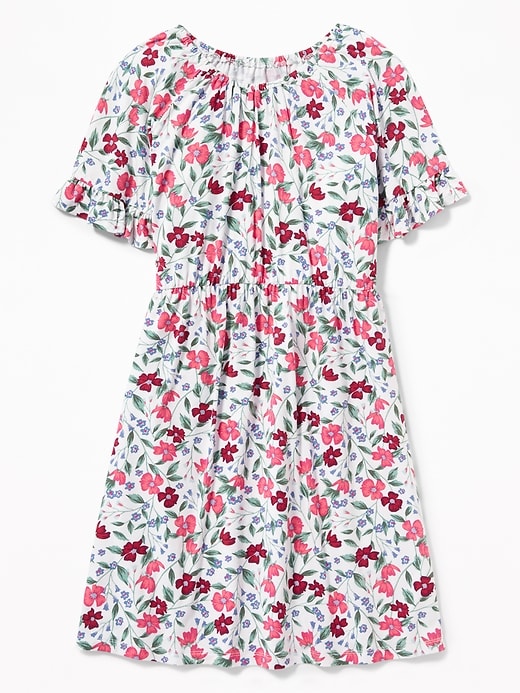 Cinched-Waist Ruffle-Sleeve Dress for Girls | Old Navy