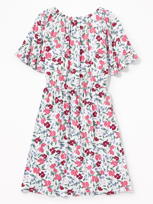 Cinched-Waist Ruffle-Sleeve Dress for Girls | Old Navy