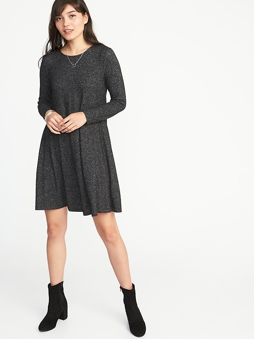 Image number 1 showing, Plush-Knit Swing Dress for Women