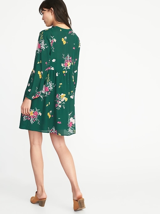 Image number 2 showing, Floral-Print Georgette Swing Dress for Women