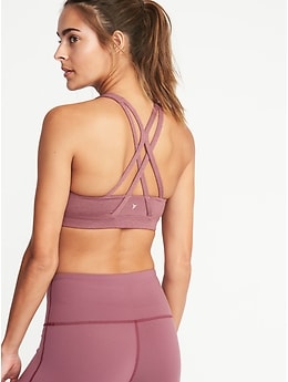 Cotton On Body RECYCLED STRAPPY SPORTS CROP - Medium support sports bra -  posie pink/light pink 