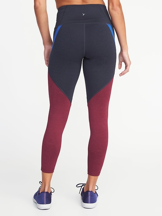 View large product image 2 of 2. High-Rise Color-Block 7/8-Length Elevate Compression Leggings for Women