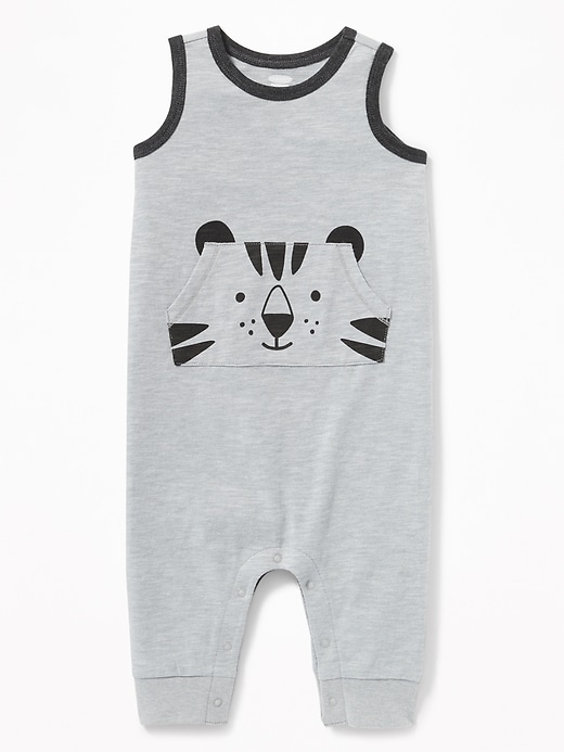 View large product image 1 of 2. Tiger-Graphic Pocket One-Piece for Baby