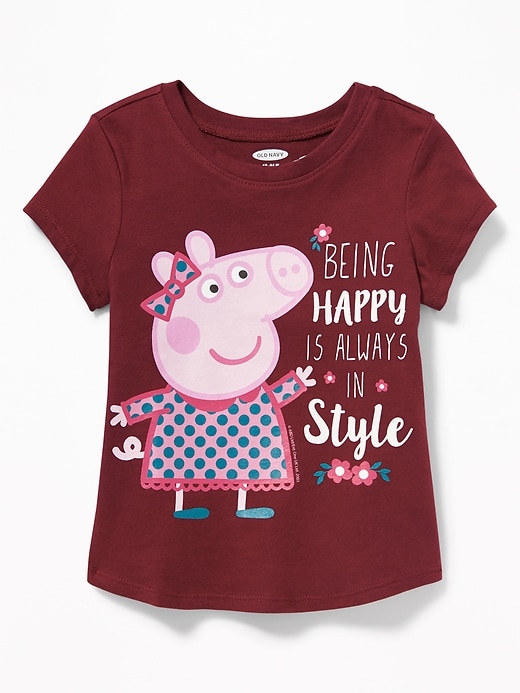 View large product image 1 of 2. Peppa Pig&#153 "Being Happy Is Always In Style" Tee for Toddler Girls