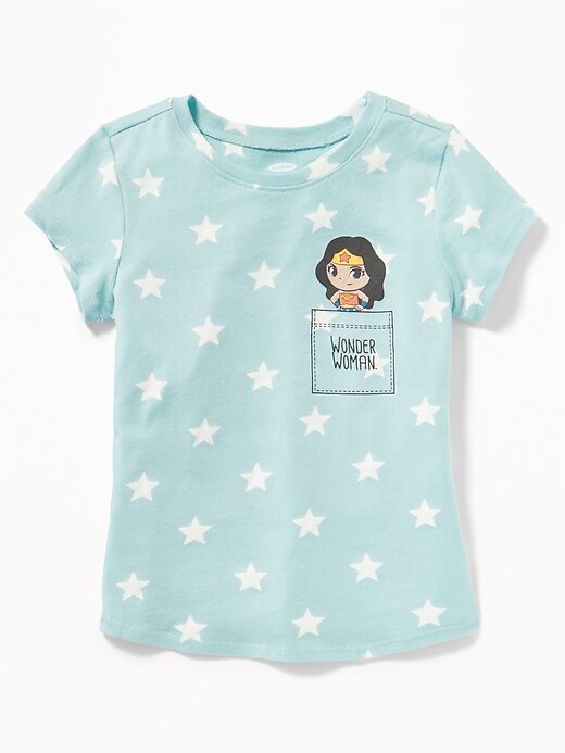 View large product image 1 of 2. DC Comics&#153 Wonder Woman Pocket-Graphic Tee for Toddler Girls
