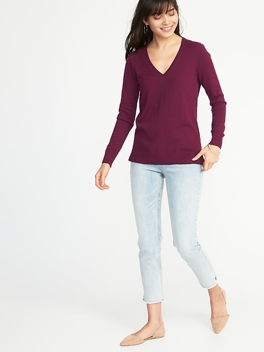 Image number 3 showing, Lightweight V-Neck Sweater for Women