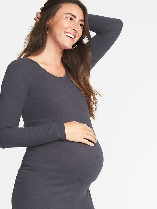 Image number 4 showing, Maternity Sweater-Knit Bodycon Midi Dress