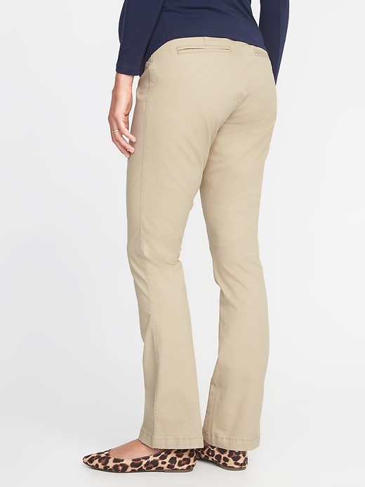 View large product image 2 of 3. Maternity Side-Panel Everyday Boot-Cut Khakis