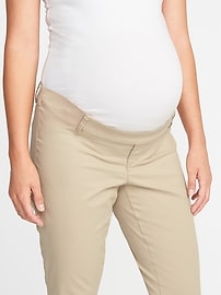 View large product image 3 of 3. Maternity Side-Panel Everyday Boot-Cut Khakis