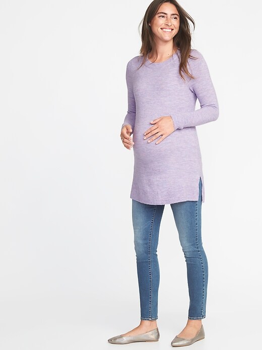 Image number 3 showing, Maternity Plush-Knit Tunic Sweater