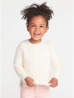 Girls white fuzzy discount sweater