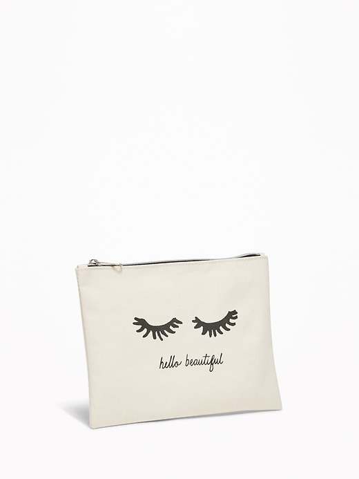 View large product image 1 of 1. Printed Canvas Cosmetics Bag for Women