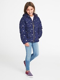View large product image 3 of 3. Wind-Resistant Frost-Free Puffer Jacket for Girls