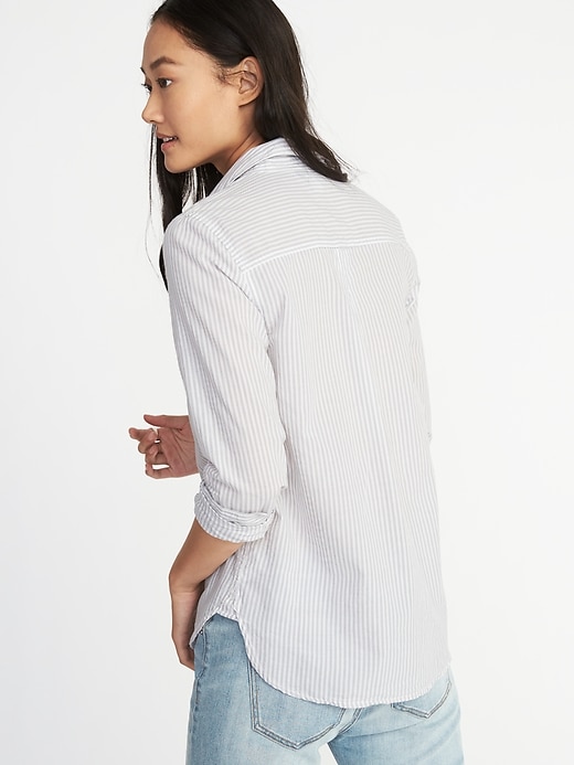 Image number 2 showing, Relaxed Printed Classic Shirt for Women