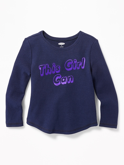 View large product image 1 of 1. Printed Thermal-Knit Tee for Toddler Girls