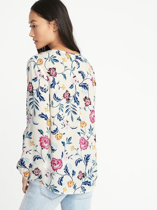 Image number 2 showing, Relaxed Floral-Print Blouse for Women