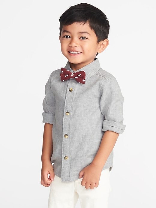 View large product image 1 of 5. Twill Shirt & Bow-Tie Set for Toddler Boy