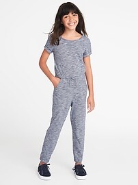 View large product image 3 of 3. Short-Sleeve Jersey Jumpsuit for Girls