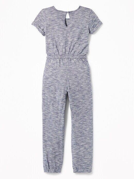 View large product image 2 of 3. Short-Sleeve Jersey Jumpsuit for Girls