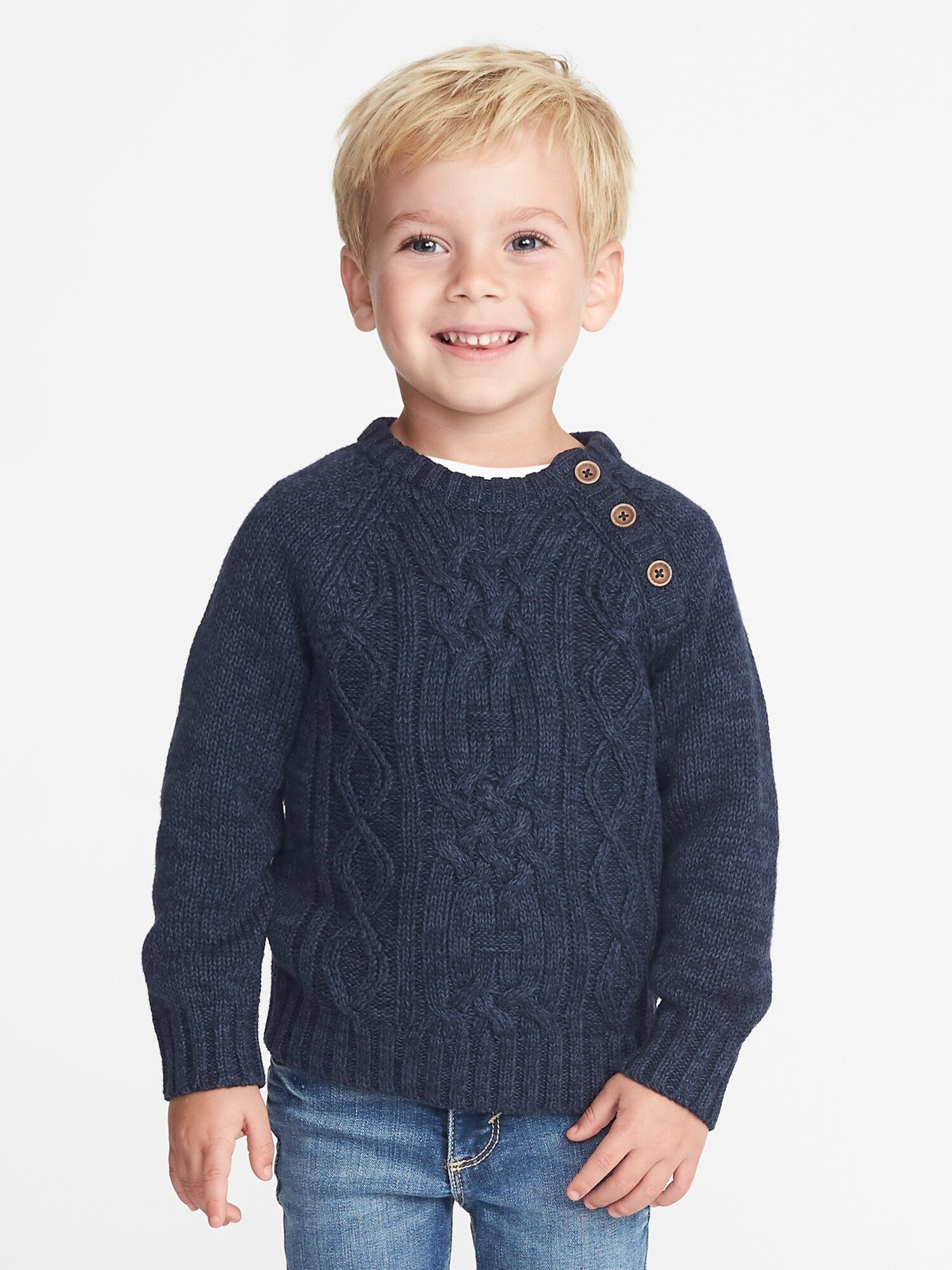 Button-Neck Cable-Knit Sweater for Toddler Boys | Old Navy