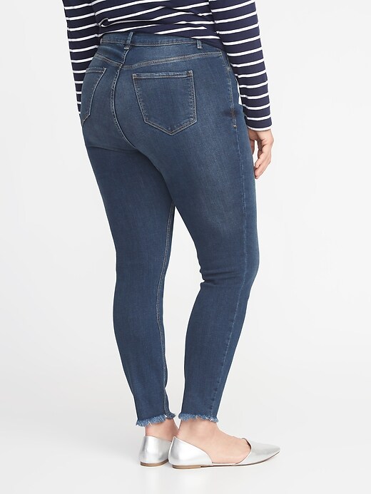 Image number 2 showing, High-Waisted Secret-Slim Pockets Plus-Size Raw-Edge Rockstar Super Skinny Jeans