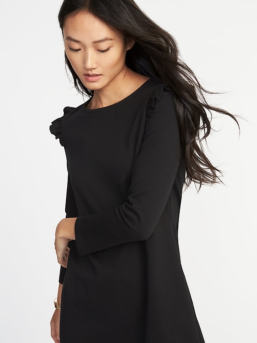 Image number 4 showing, Ruffle-Trim Ponte-Knit Tee Dress for Women