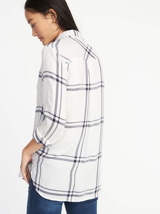 Image number 2 showing, Relaxed Classic Soft-Brushed Twill Shirt for Women