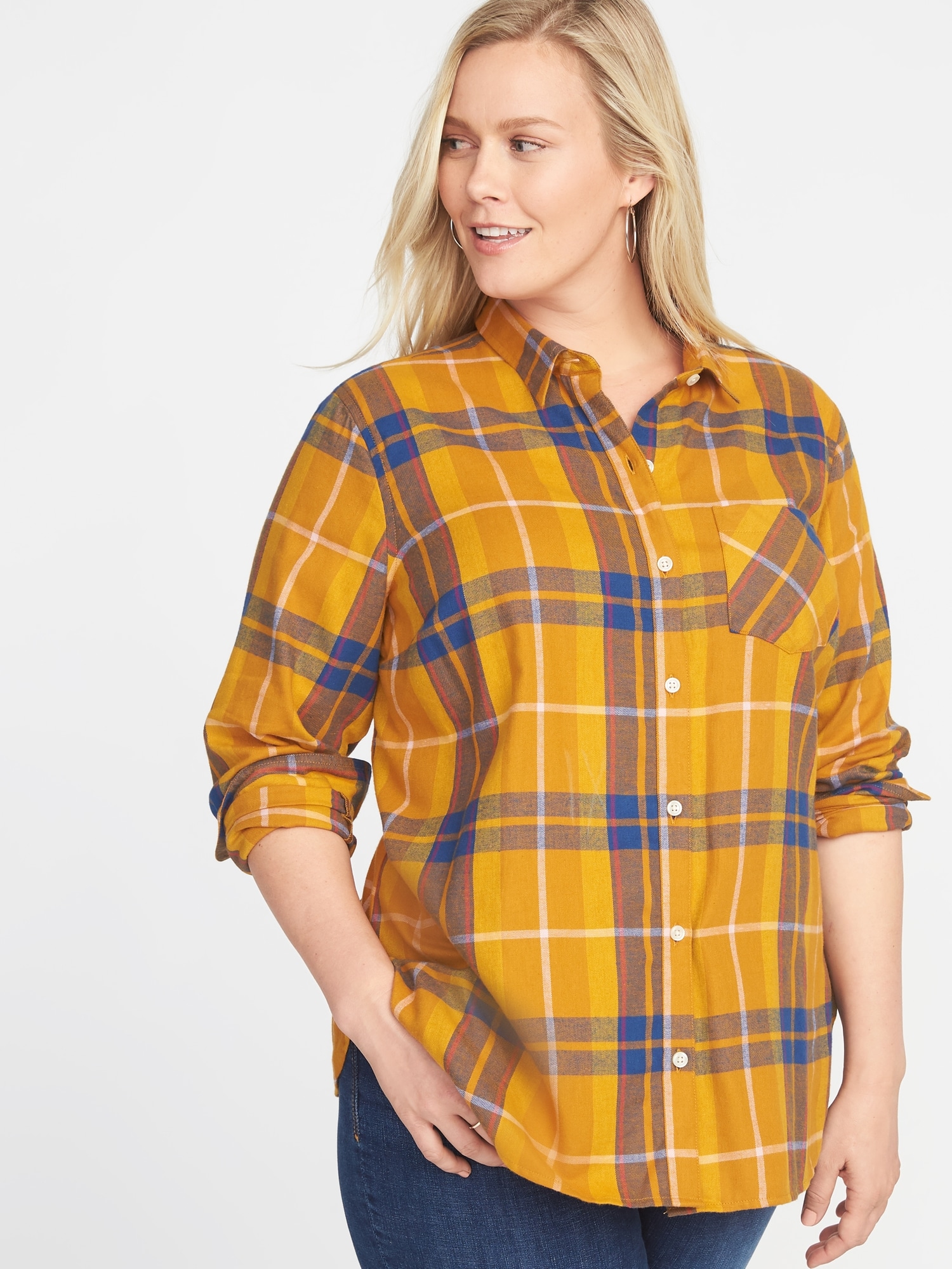 Classic Plaid No Peek Plus Size Twill Shirt Old Navy 