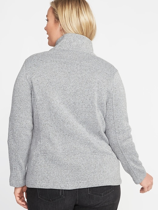 Image number 2 showing, Sweater-Fleece Plus-Size Moto Jacket