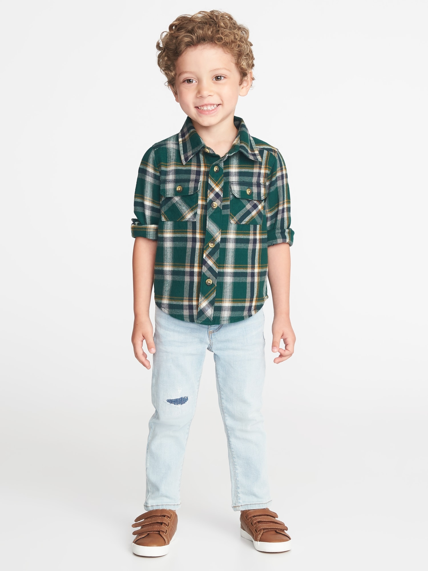 Plaid Flannel Pocket Shirt for Toddler Boys | Old Navy