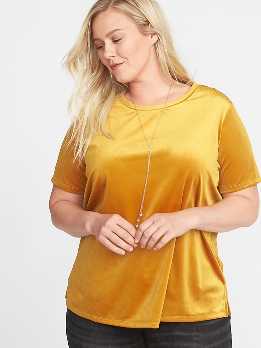 View large product image 1 of 1. Plus-Size Velvet Top