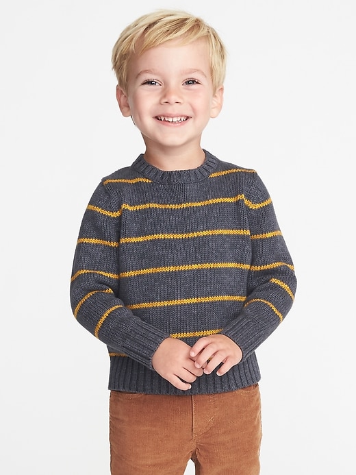 View large product image 1 of 4. Striped Crew-Neck Sweater for Toddler Boys
